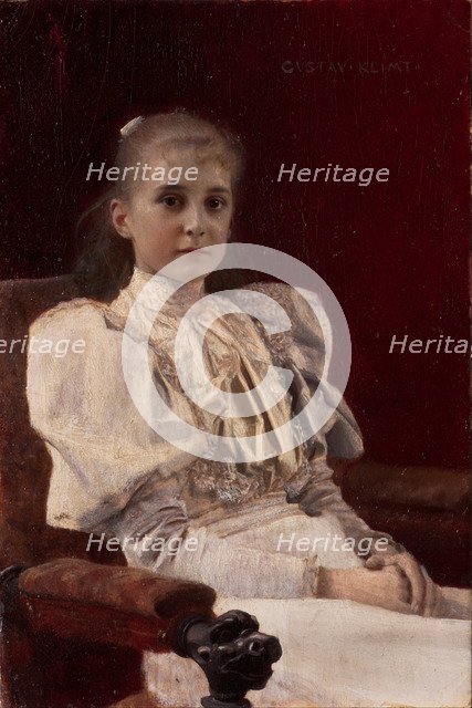 Seated Young Girl, 1894. Artist: Klimt, Gustav (1862-1918)