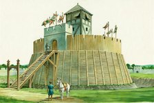 Norman lookout tower at Bramber Castle, West Sussex, c1995-c2009. Artist: Philip Corke.