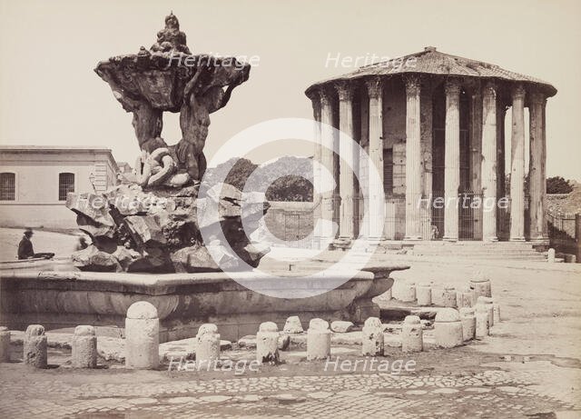 Temple of Hercules Victor and Fountain of the Tritons, late 19th century. Creator: Unknown.