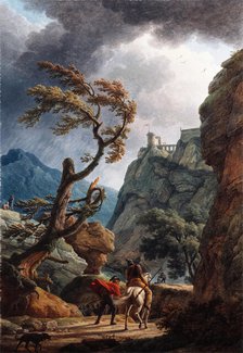 Soldiers in a Mountain Gorge, with a Storm, 1789. Creator: Claude-Joseph Vernet.