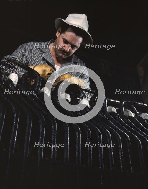 Generator works at the winding of a generator stator...Wilson Dam, Sheffield vicinity, Ala., 1942. Creator: Alfred T Palmer.