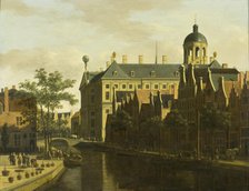 The Nieuwezijds Voorburgwal with the Flower and Tree Market in Amsterdam, c1675. Creator: Gerrit Berckheyde.
