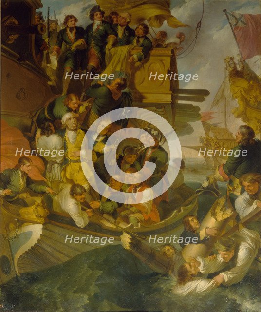 The Taking of Admiral Nils Ehrenskiöld in the Battle of Gangut, Mid of the 18th cen.. Artist: Porter, Robert Carr (1777-1842)