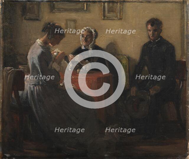 The suitor's visit, 1855-1856. Creator: Wilhelm Marstrand.