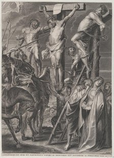 Christ on the cross between the two thieves, ca. 1631. Creator: Anon.