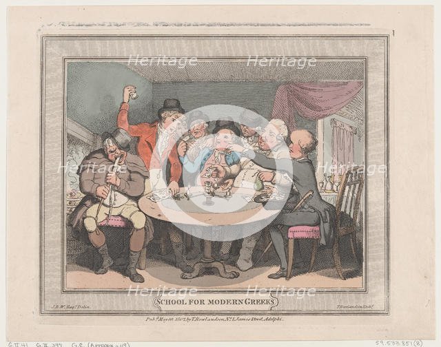 School for Modern Greeks, May 10, 1802., May 10, 1802. Creator: Thomas Rowlandson.