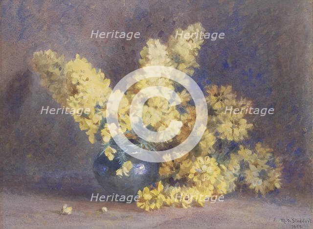 Yellow blossom and rosemary, 1897. Creator: Margaret Stoddart.