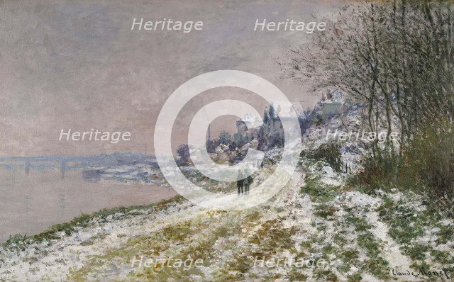The Path Toward Epinay, Snow Effect, 1875. Artist: Monet, Claude (1840-1926)