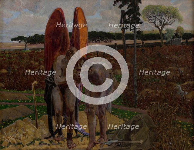 Behind the Angel (right part of the triptych), 1901. Creator: Jacek Malczewski.