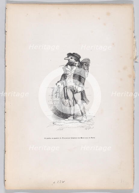 I left as the Attorney-General of Moinraux in Paris from Scenes from the Private an..., ca. 1837-47. Creator: Joseph Hippolyte Jules Caque.