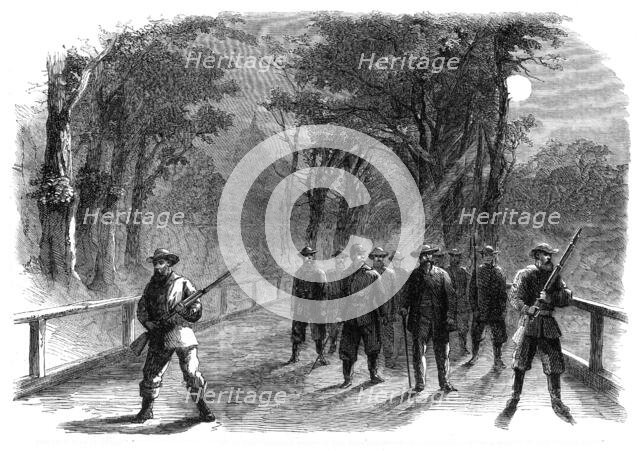 The Civil War in America: Unionist scouting party in the Virginian woods in the neighbourhood...1861 Creator: Unknown.