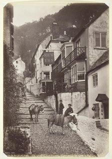 Clovelly, the New Inn and Street, 1860/94. Creator: Francis Bedford.