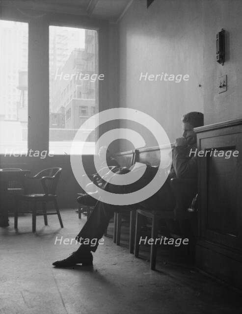 Spectators in committee room during session of Chicago board of aldermen, Chicago, Illinois, 1939. Creator: Dorothea Lange.