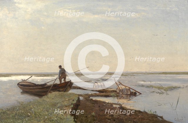 Polder Landscape, 1880s. Artist: Gabriël, Paul Joseph Constantin (1828-1903)