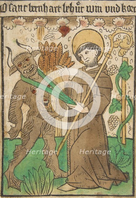 Saint Bernard Vanquishing the Devil, 15th century., 15th century. Creator: Anon.