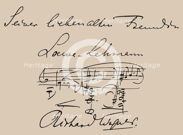 Musical quotation dedicated to the opera singer Lilli Lehmann (1848-1929).