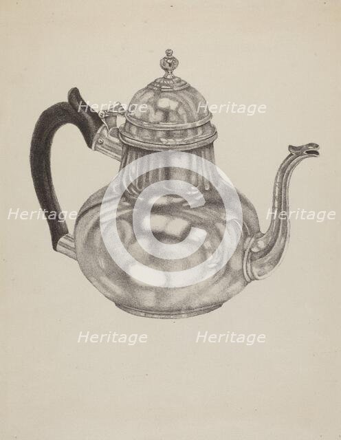 Silver Teapot, 1935/1942. Creator: Unknown.