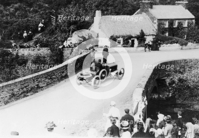 T Thornycroft in a TT race, 1908. Artist: Unknown