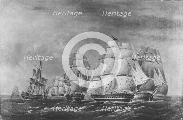Fight Between the U.S. Frigate President and H.B.M. Endymion, January 15, 1814, after 1814-30. Creator: Unknown.