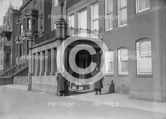 US police outside the German Embassy, Washington DC, 1917.  Creator: Harris & Ewing.