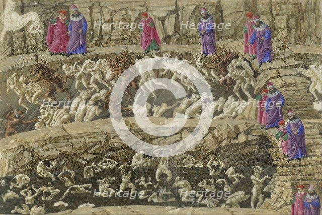 Illustration to the Divine Comedy by Dante Alighieri, 1480-1490. Artist: Botticelli, Sandro (1445-1510)