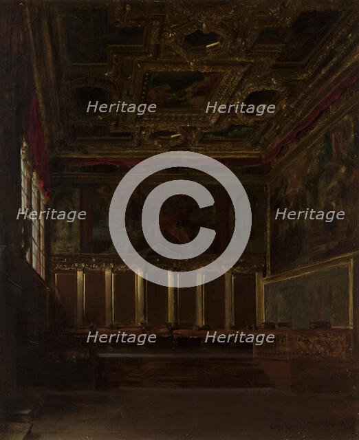 The Hall of Ambassadors in the Doge's Palace in Venice, 1873. Creator: Wladyslaw Czachorski.