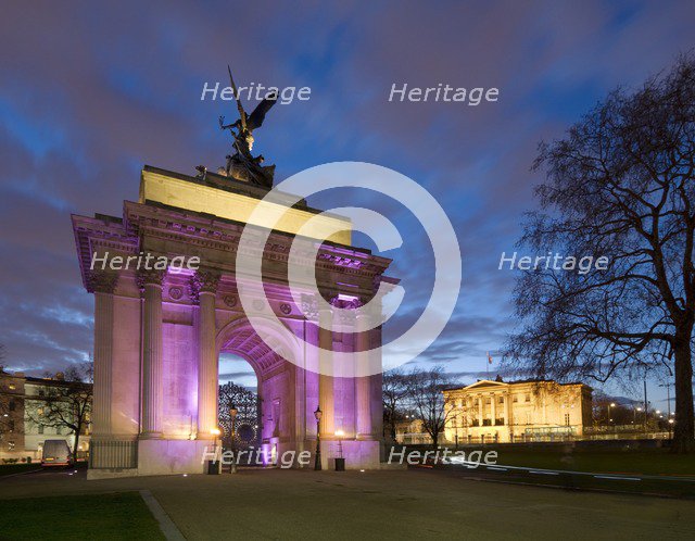 The Wellington Arch and Apsley House, Hyde Park Corner, London, 2009. Artist: Historic England Staff Photographer.