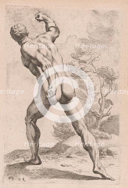 The Borghese Gladiator, back view [plate 29], 1638. Creator: François Perrier.