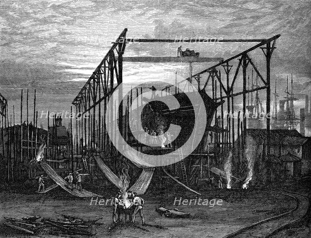 Shipyards on the Tyne, c1880. Artist: Unknown