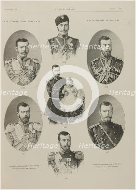 Portraits of Emperor Nicholas II from the period from 1892 to 1896, 1896. Creator: Anonymous.