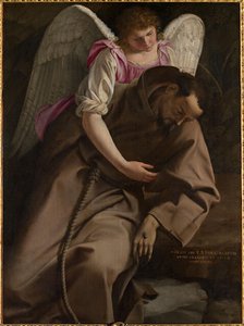 Saint Francis supported by an Angel, 1610-1612. Creator: Gentileschi; Orazio (1563-1638).