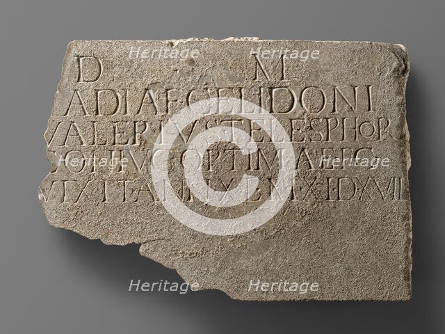 Latin Funerary Inscription Cut into the Reverse of a Fluted Pilaster Revetment, 1st-2nd century A.D. Creator: Unknown.