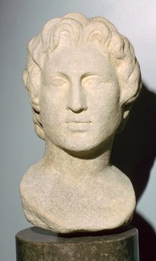 Roman copy of a lost Greek original bust of Alexander the Great, 350 BC. Artist: Unknown
