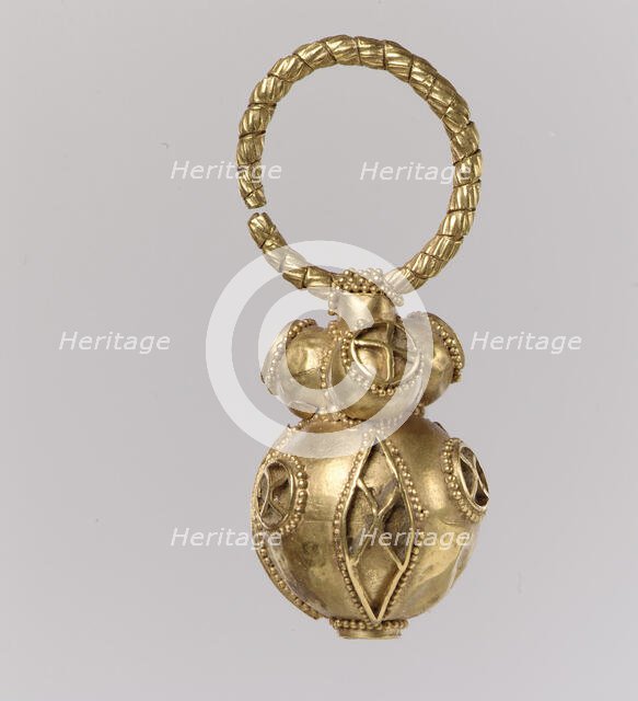 One of a Pair of Gold Earrings, Avar, 550-650. Creator: Unknown.