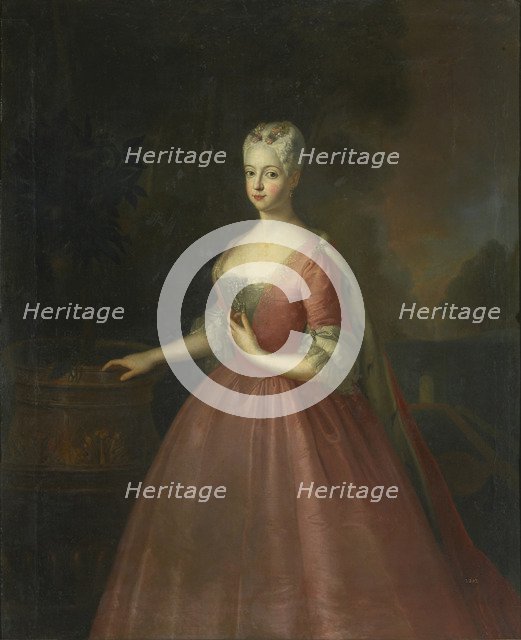 Portrait of Princess Friederike Luise of Prussia (1714-1784), Margravine of Brandenburg-Ansbach. Artist: Pesne, Antoine, School (1683-1757)