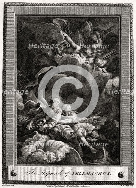 'The Shipwreck of Telemachus', 1777. Artist: W Walker