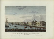 Vue de l'École des cadets et du pont sur la Néva, à Saint-Petersbourg, 1817-1824. Creator: Courvoisier-Voisin, Henri (1757-1830).