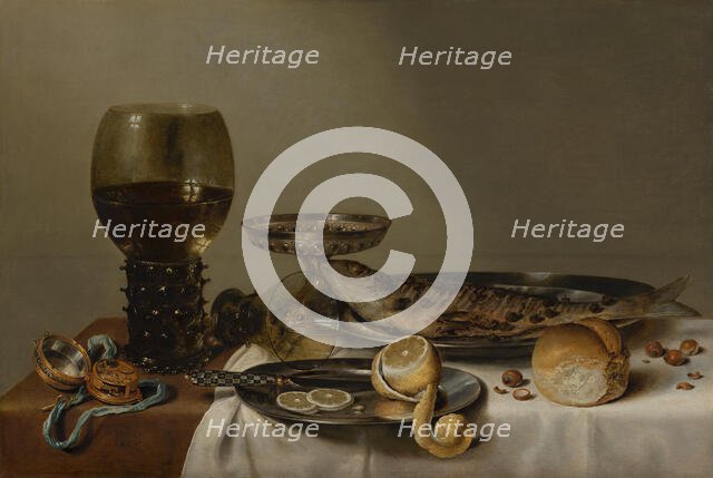 Still Life with a Roemer and Watch, c1610-1680. Creator: Willem Claesz. Heda.