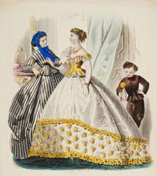 Fashion plate - Journal des Demoiselles III, 1866. Creator: Gilquin fils.