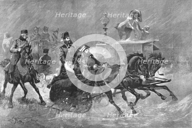 ''The Czarina Driving Through St. Petersburg', 1890. Creator: Unknown.