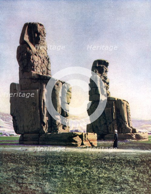 The Colossi of Memnon, Thebes, Egypt, 1933-1934. Artist: Unknown