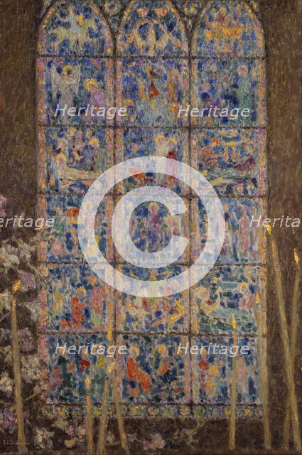 Stained glass, Chartres. Creator: Henri Eugene Le Sidaner.