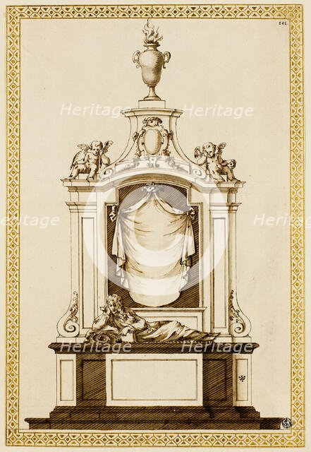 Project for a Monument, c. 1695. Creator: Edward Pearce.