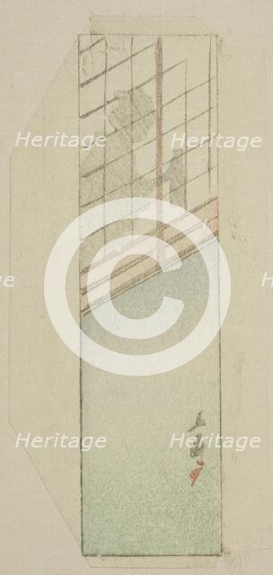 Envelope of woman behind sliding screens, n.d. Creator: Ando Hiroshige.