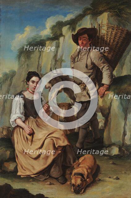 Spinner and farmer with a basket, c1765. Creator: Ceruti, Giacomo Antonio (1698-1767).