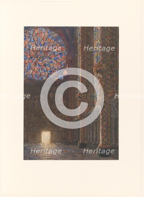 Interior of the Sainte Chapelle, view from the entrance, 1865-1939. Creator: Daniel Jordens.
