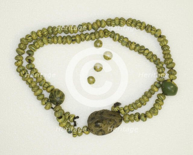 Amulet of a Duck (strung on beads), Egypt, New Kingdom or later (about 1550 BCE or later). Creator: Unknown.