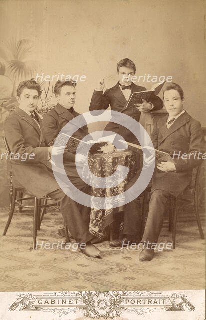 Student Ponomarev Nikolai Aleksandrovich with his friends, late 19th cent - early 20th cent. Creator: DN Mamonov.