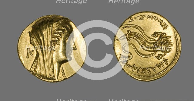 Octadrachm (Coin) Portraying Arsinoe II, 261 BCE, Issued by Ptolemy II Reign of Arsinoe II..., 276-2 Creator: Unknown.