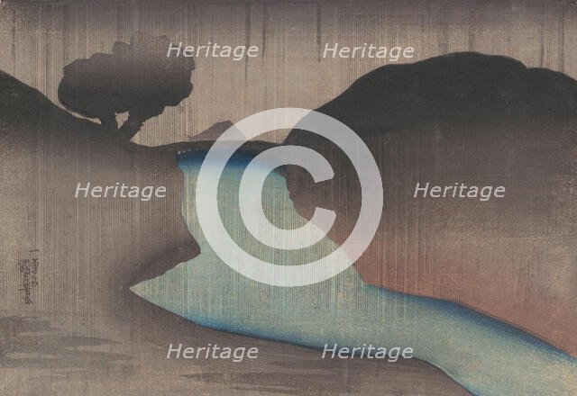 Ochanomizu in the Rain, mid-19th century. Creator: Utagawa Kuniyoshi.